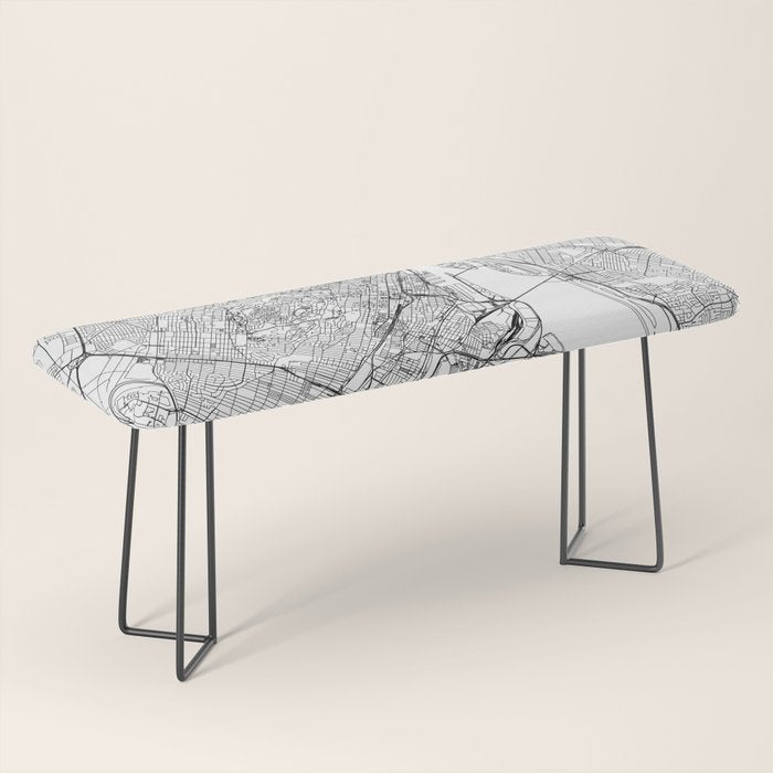 Montreal White Map Bench Gallery Image 1