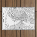 Montreal White Map Outdoor Rug Gallery Image 1