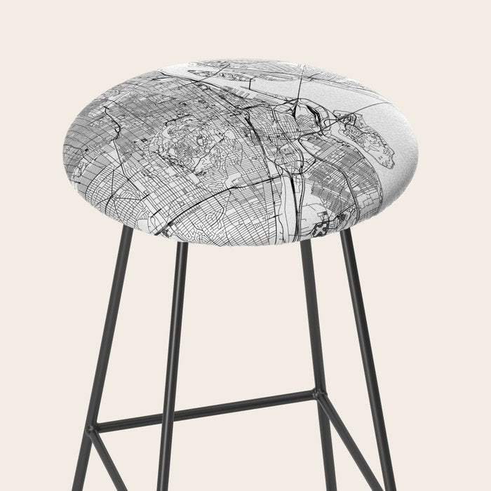 Montreal White Map Stool Gallery Image 2