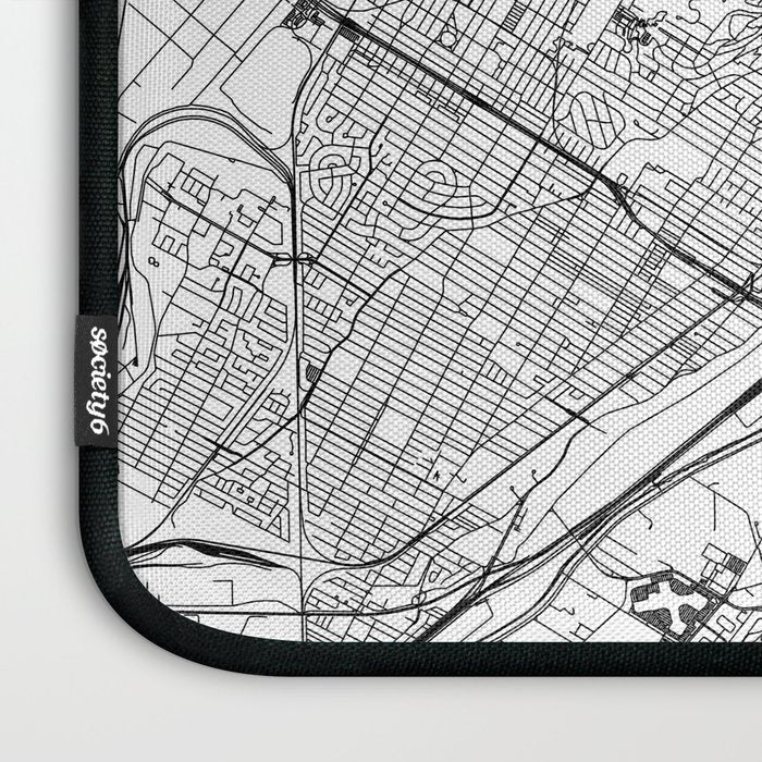 Montreal White Map Laptop Sleeve Gallery Image 3