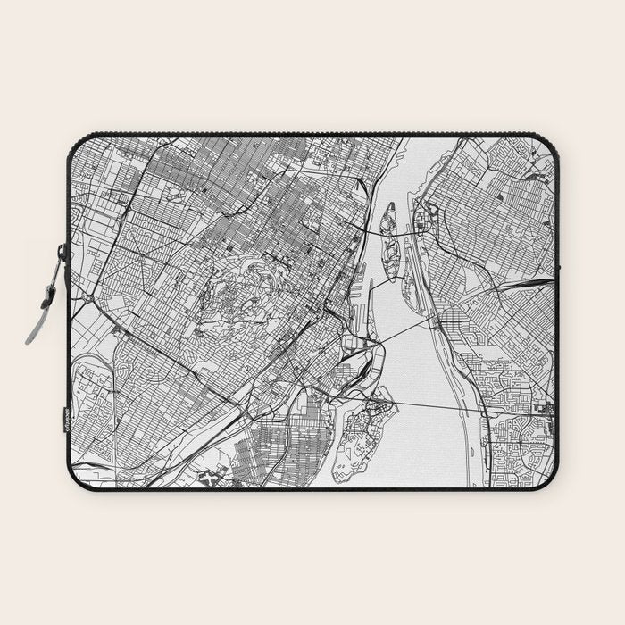 Montreal White Map Laptop Sleeve Gallery Image 1