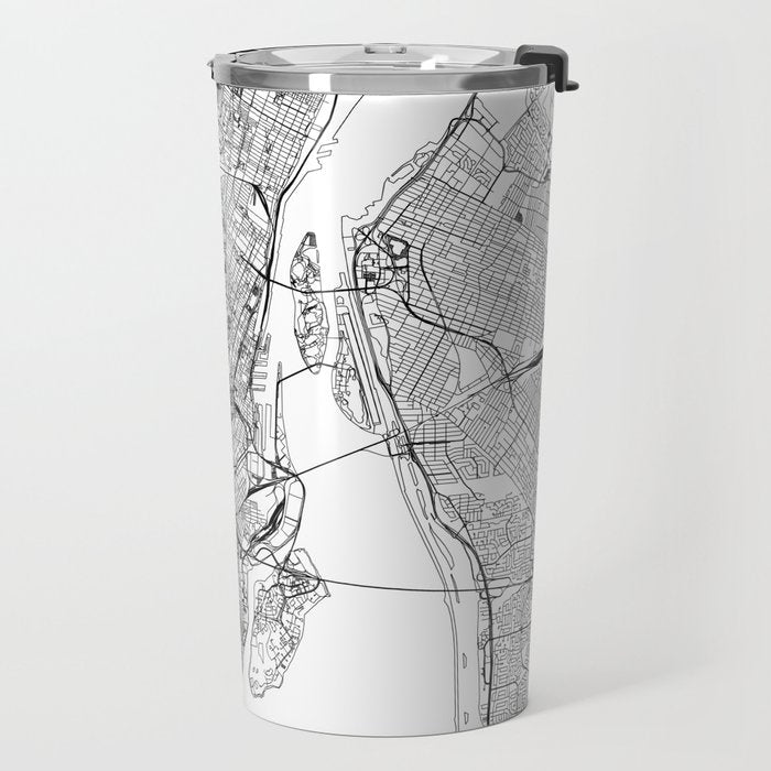 Montreal White Map Travel Mug Gallery Image 2