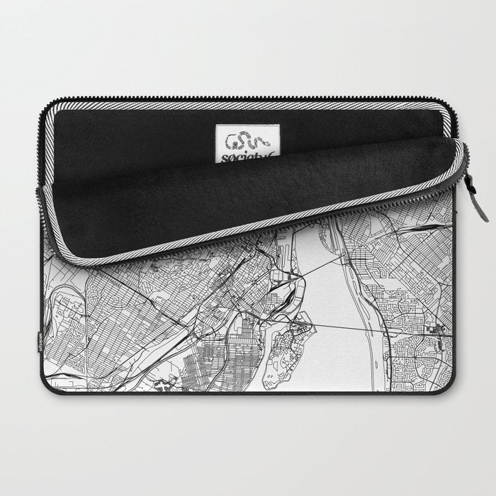 Montreal White Map Laptop Sleeve Gallery Image 2