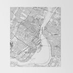 Montreal White Map Throw Blanket Gallery Image 2