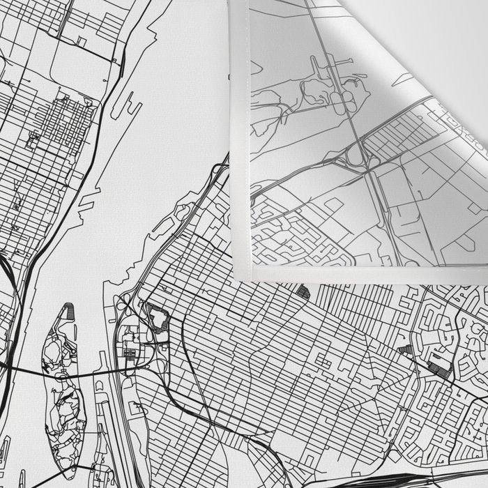 Montreal White Map Wall Tapestry Gallery Image 3
