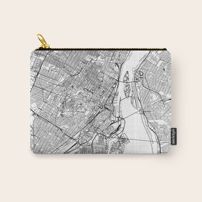 Montreal White Map Carry All Pouch Gallery Image 1