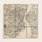 Montreal White Map Wood Wall Art Gallery Image 1