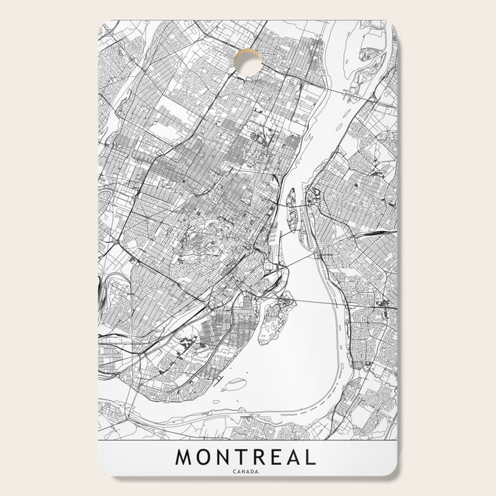 Montreal White Map Cutting Board Gallery Image 1