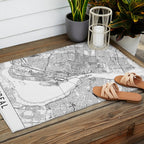 Montreal White Map Outdoor Rug Gallery Image 2