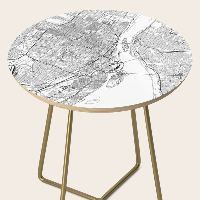 Montreal White Map Side Table Gallery Image 2