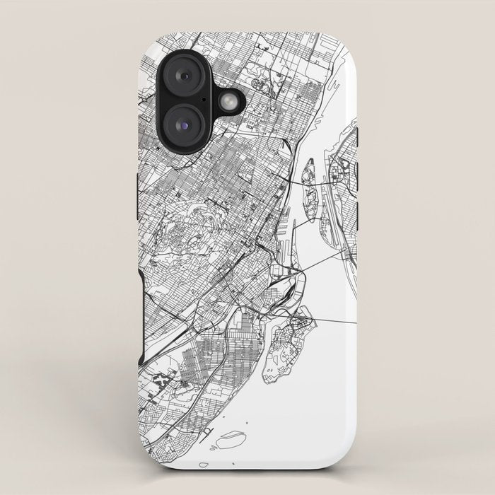 Montreal White Map iPhone Case Gallery Image 1