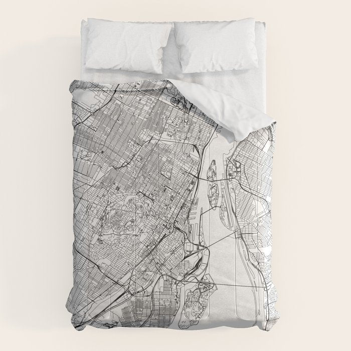 Montreal White Map Comforter Gallery Image 1