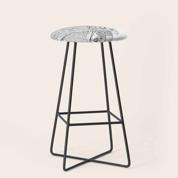 Montreal White Map Stool Gallery Image 1