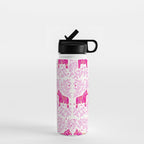 Swedish Dala Horses - Pink Palette Water Bottle Gallery Image 1