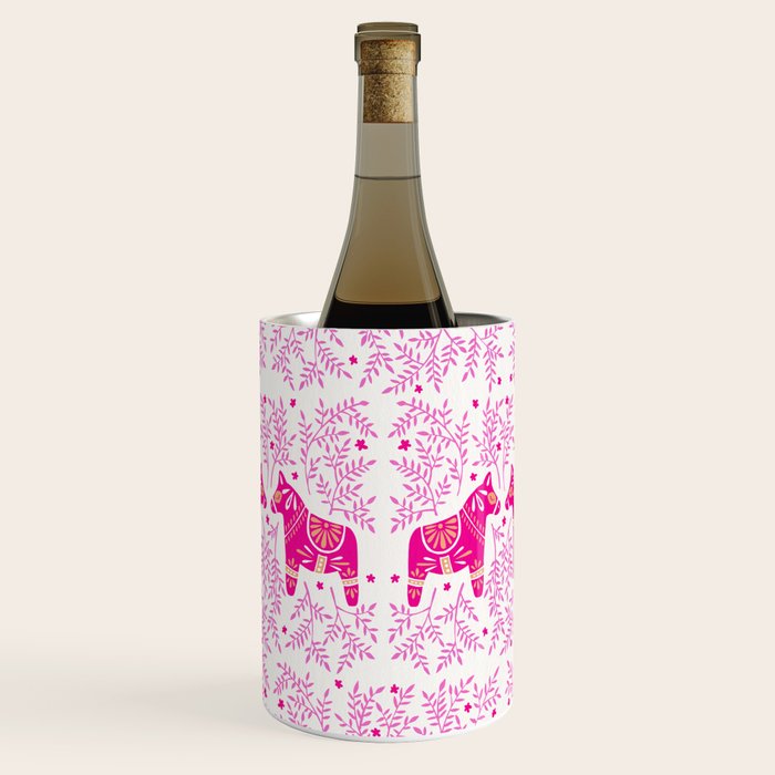Swedish Dala Horses - Pink Palette Wine Chiller Gallery Image 1