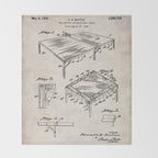 Table Tennis Patent - Tennis Art - Antique Throw Blanket Gallery Image 2