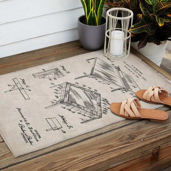Table Tennis Patent - Tennis Art - Antique Outdoor Rug Gallery Image 2