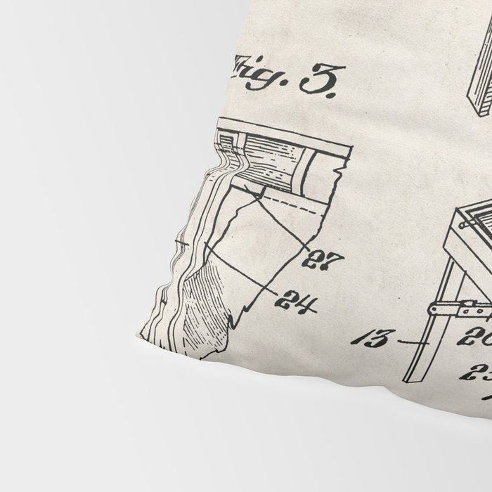 Table Tennis Patent - Tennis Art - Antique Pillow Sham Gallery Image 4