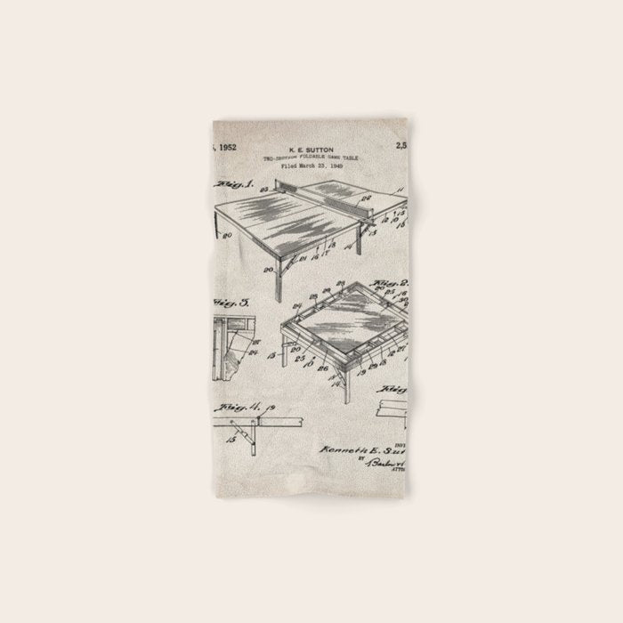 Table Tennis Patent - Tennis Art - Antique Towels Gallery Image 1
