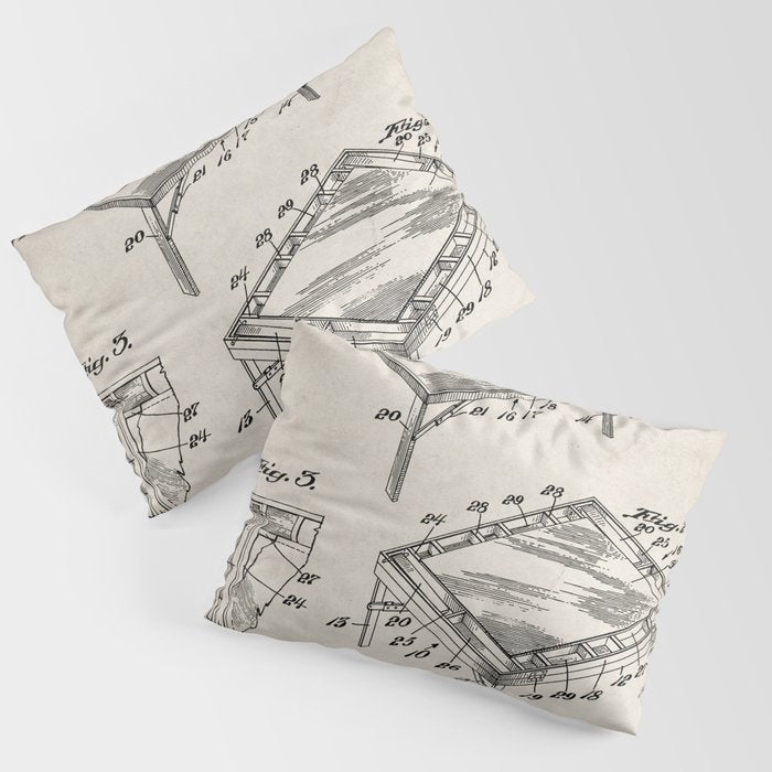 Table Tennis Patent - Tennis Art - Antique Pillow Sham Gallery Image 3