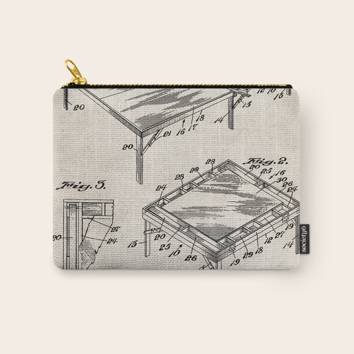 Table Tennis Patent - Tennis Art - Antique Carry All Pouch Gallery Image 1