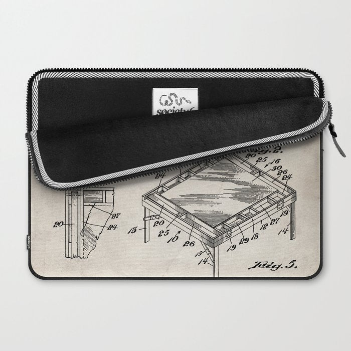 Table Tennis Patent - Tennis Art - Antique Laptop Sleeve Gallery Image 2