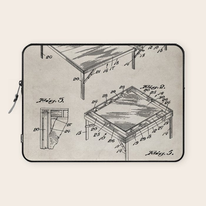 Table Tennis Patent - Tennis Art - Antique Laptop Sleeve Gallery Image 1