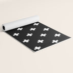 Swiss cross pattern white on black Yoga Mat Gallery Image 2
