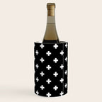 Swiss cross pattern white on black Wine Chiller Gallery Image 2