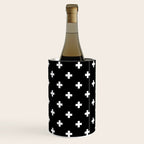 Swiss cross pattern white on black Wine Chiller Gallery Image 3
