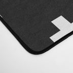 Swiss cross pattern white on black Desk Mat Gallery Image 4