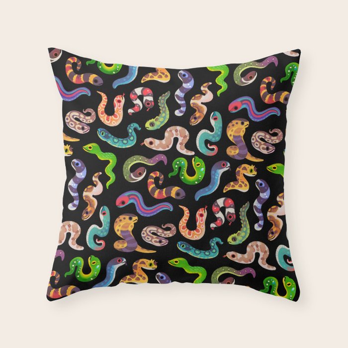 Serpent Day Throw Pillow Gallery Image 1