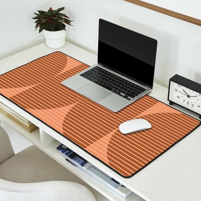 Abstraction Shapes 17 in Terracotta Shades (Moon Phase Abstract)  Desk Mat Gallery Image 2