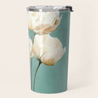 White Flowers 3 Travel Mug Gallery Image 2