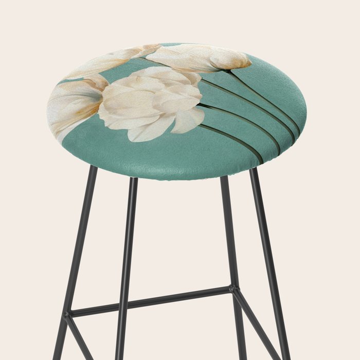 White Flowers 3 Stool Gallery Image 2