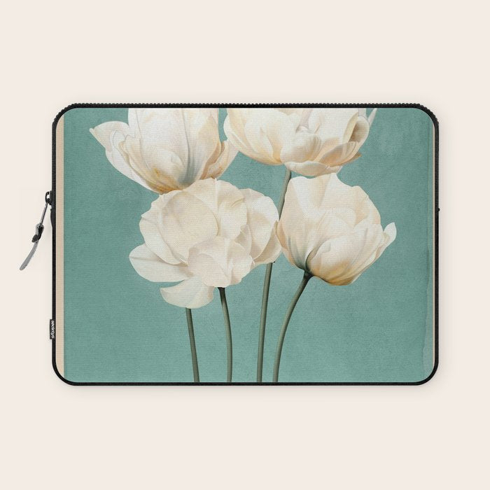 White Flowers 3 Laptop Sleeve Gallery Image 1
