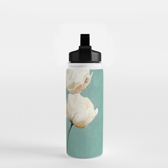 White Flowers 3 Water Bottle Gallery Image 2
