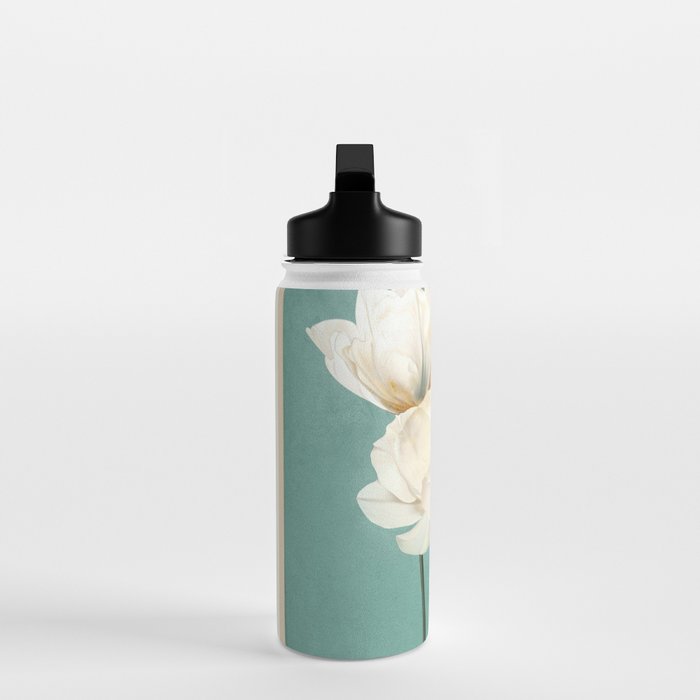 White Flowers 3 Water Bottle Gallery Image 3