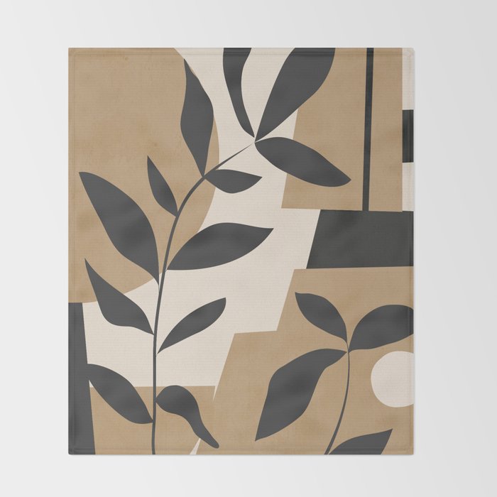 Abstract Foliage 1 Throw Blanket Gallery Image 2