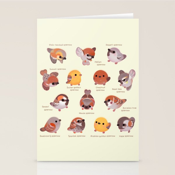 Sparrow (Passer) Stationery Card Gallery Image 2