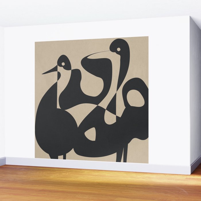 Abstract Pair Wall Mural Gallery Image 2