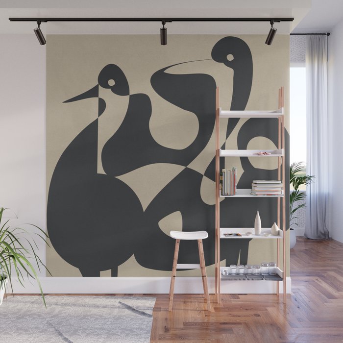 Abstract Pair Wall Mural Gallery Image 1
