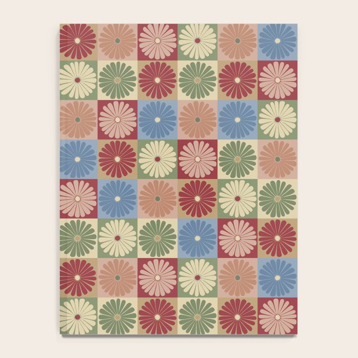 Retro Flowers Check Pattern XIX Notebook Gallery Image 4
