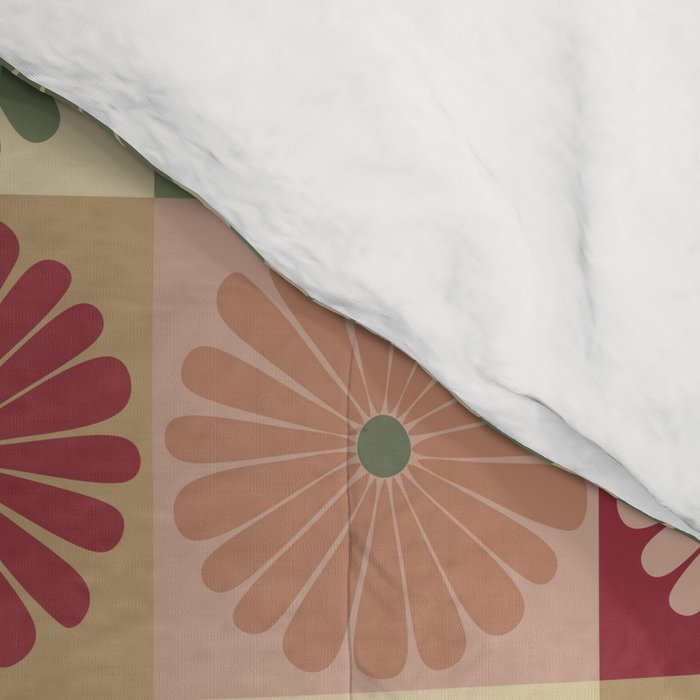 Retro Flowers Check Pattern XIX Comforter Gallery Image 4