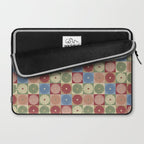 Retro Flowers Check Pattern XIX Laptop Sleeve Gallery Image 2