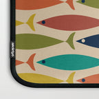 Midcentury Modern Multicolor Fish Pattern 2 in Olive, Mustard, Orange, Teal, Beige Laptop Sleeve Gallery Image 3