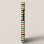 Midcentury Modern Multicolor Fish Pattern 2 in Olive, Mustard, Orange, Teal, Beige iPhone Case Gallery Image 2