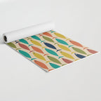 Midcentury Modern Multicolor Fish Pattern 2 in Olive, Mustard, Orange, Teal, Beige Yoga Mat Gallery Image 2