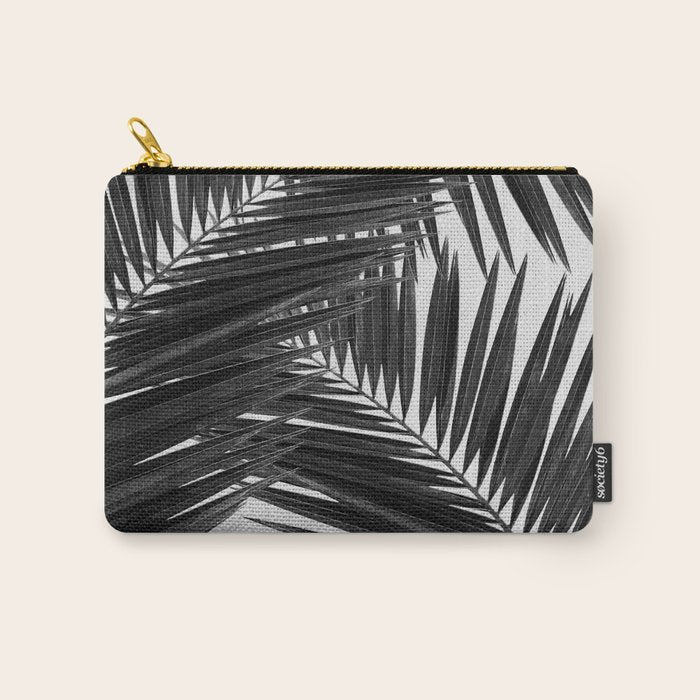Palm Leaf Black & White III Carry All Pouch Gallery Image 1