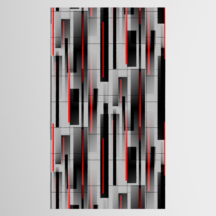 Off the Grid - Abstract - Gray, Black, Red Tablecloth Gallery Image 2